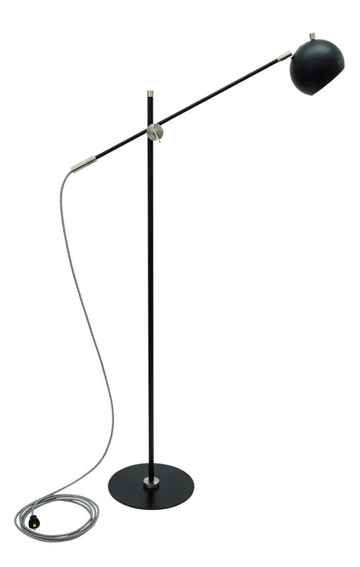 Orwell LED Counterbalance Floor Lamp in Black with Satin Nickel Accents