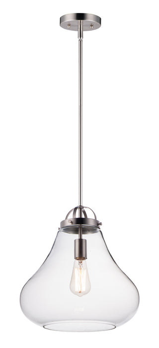 Stella 1-Light Pendant in Satin Nickel with Clear Glass