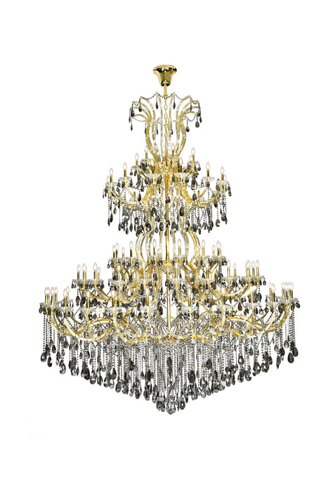 Maria Theresa 84-Light Chandelier in Gold with Silver Shade (Grey) Royal Cut Crystal