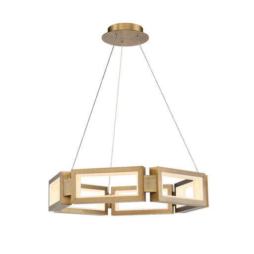 Mies LED Chandelier in Aged Brass - Lamps Expo