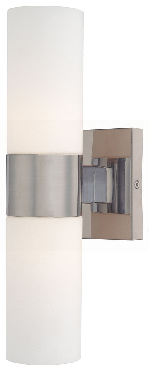 Wall Sconce in Brushed Nickel & Etched Opal Glass