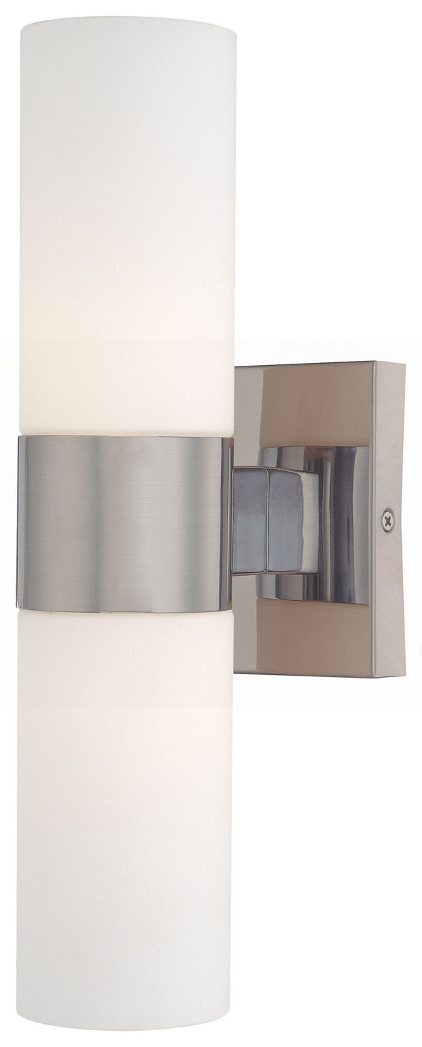 Wall Sconce in Brushed Nickel & Etched Opal Glass