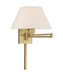 1 Light Swing Arm Wall Lamp in Antique Brass