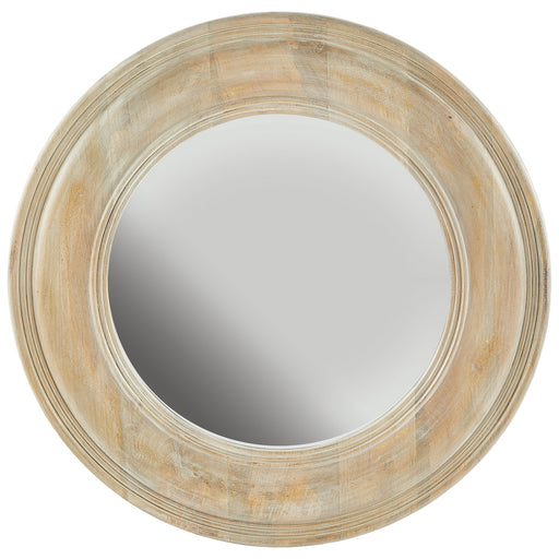 Mirror Mirror in White Washed Wood with Gold Leaf