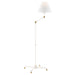 Classic No.1 1 Light Floor Lamp in Aged Brass/White