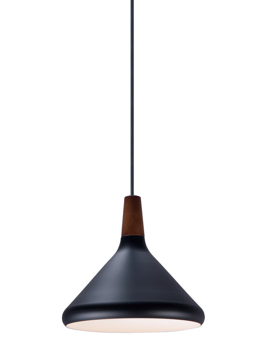 Nordic 1-Light Pendant in Walnut / Black