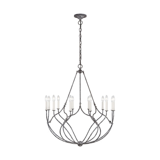 Richmond 12-Light Single Tier Chandelier in Weathered Galvanized - Lamps Expo