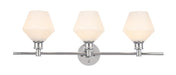 Gene 3-Light Wall Sconce in Chrome & Frosted White Glass