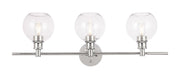 Collier 3-Light Wall Sconce in Chrome & Clear Glass