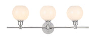 Collier 3-Light Wall Sconce in Chrome & Frosted White Glass