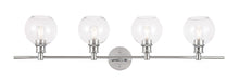 Collier 4-Light Wall Sconce in Chrome & Clear Glass