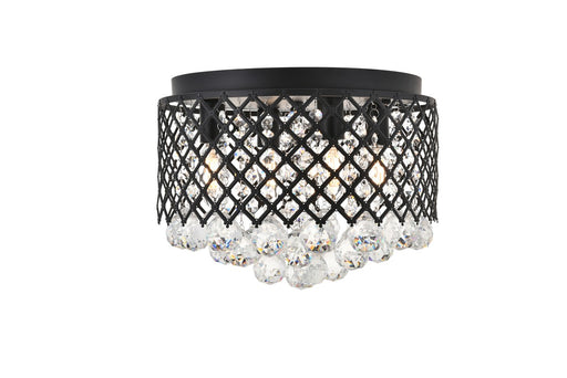 Tully 4-Light Flush Mount in Matte Black & Clear with Clear Royal Cut Crystal