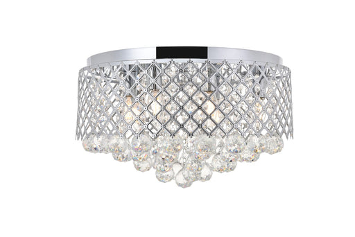 Tully 6-Light Flush Mount in Chrome & Clear with Clear Royal Cut Crystal