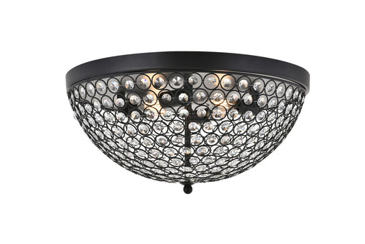 Taye 4-Light Flush Mount in Matte Black & Clear with Clear Royal Cut Crystal