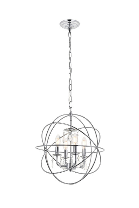 Wallace 4-Light Pendant in Chrome & Clear with Clear Royal Cut Crystal
