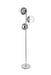Eclipse 3-Light Floor Lamp in Chrome & Clear