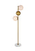 Eclipse 3-Light Floor Lamp in Brass & Frosted White
