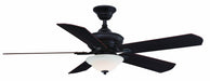 Camhaven v2 52 inch Fan in Dark Bronze with Glass Bowl Light
