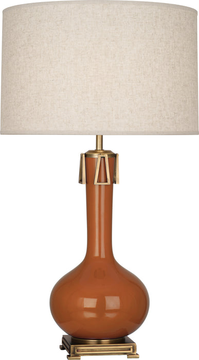 Robert Abbey (CM992) Athena Table Lamp with Open Weave Heather Linen Shade