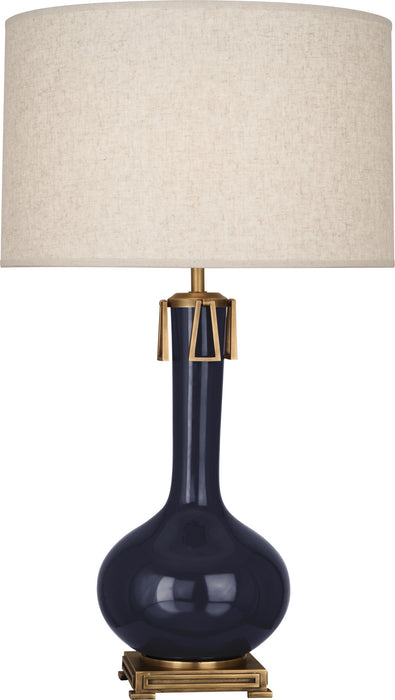 Robert Abbey (MB992) Athena Table Lamp with Open Weave Heather Linen Shade