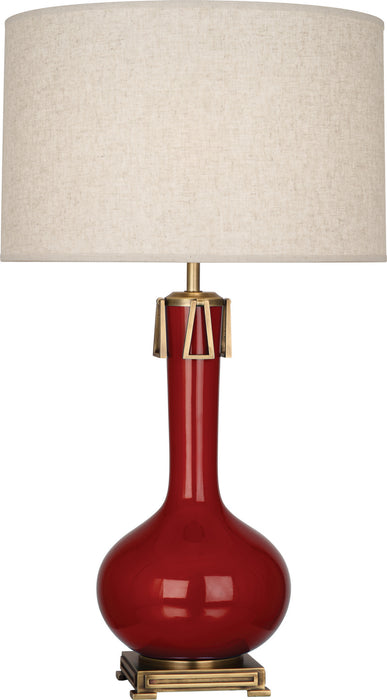 Robert Abbey (OX992) Athena Table Lamp with Open Weave Heather Linen Shade
