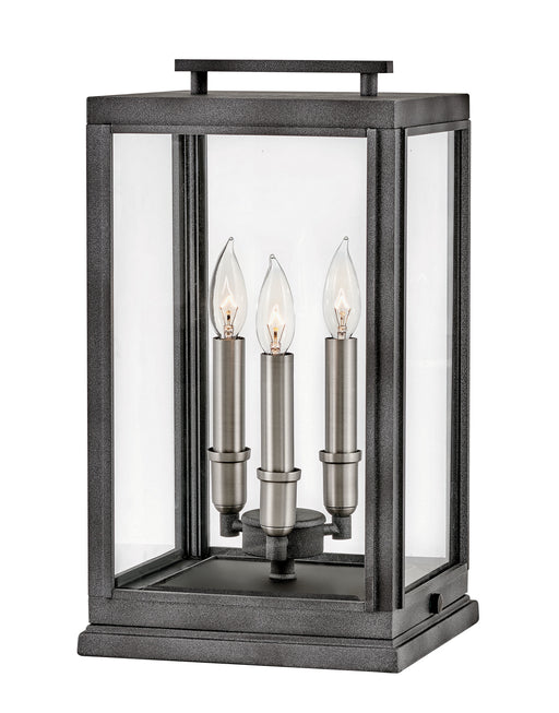 Sutcliffe Large Pier Mount Lantern in Aged Zinc - Lamps Expo