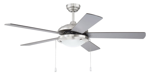 Nikia 2-Light Contractor Ceiling Fan in Brushed Polished Nickel from Craftmade, item number NIK52BNK5