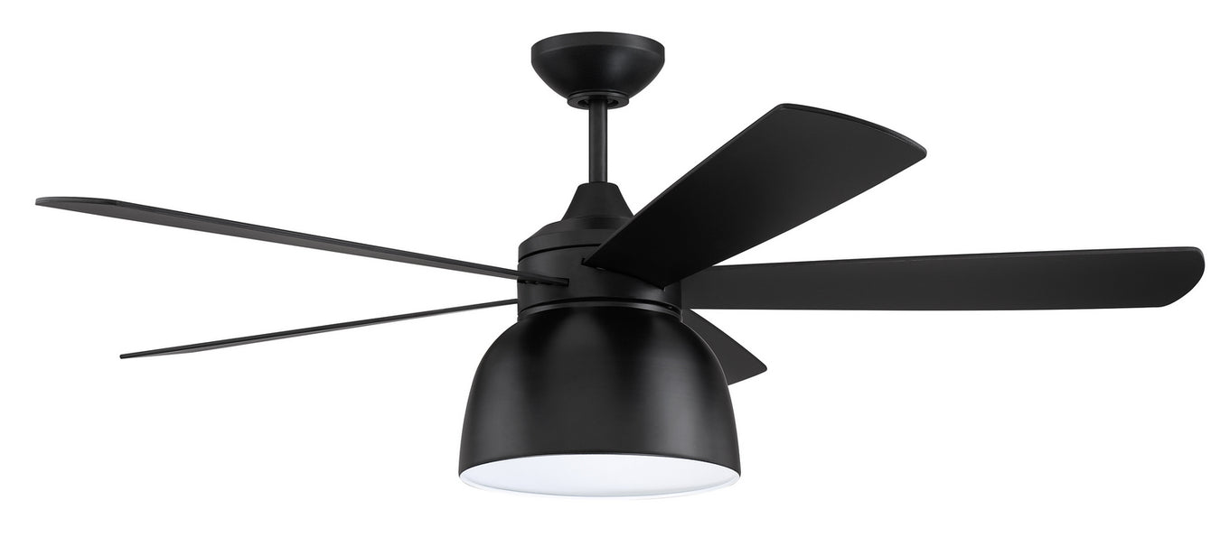 Ventura 1-Light Ceiling Fan in Flat Black