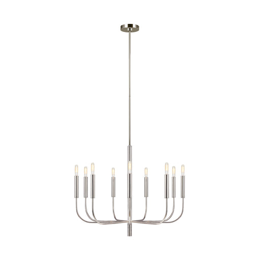 Brianna 9-Light Single Tier Chandelier in Polished Nickel - Lamps Expo