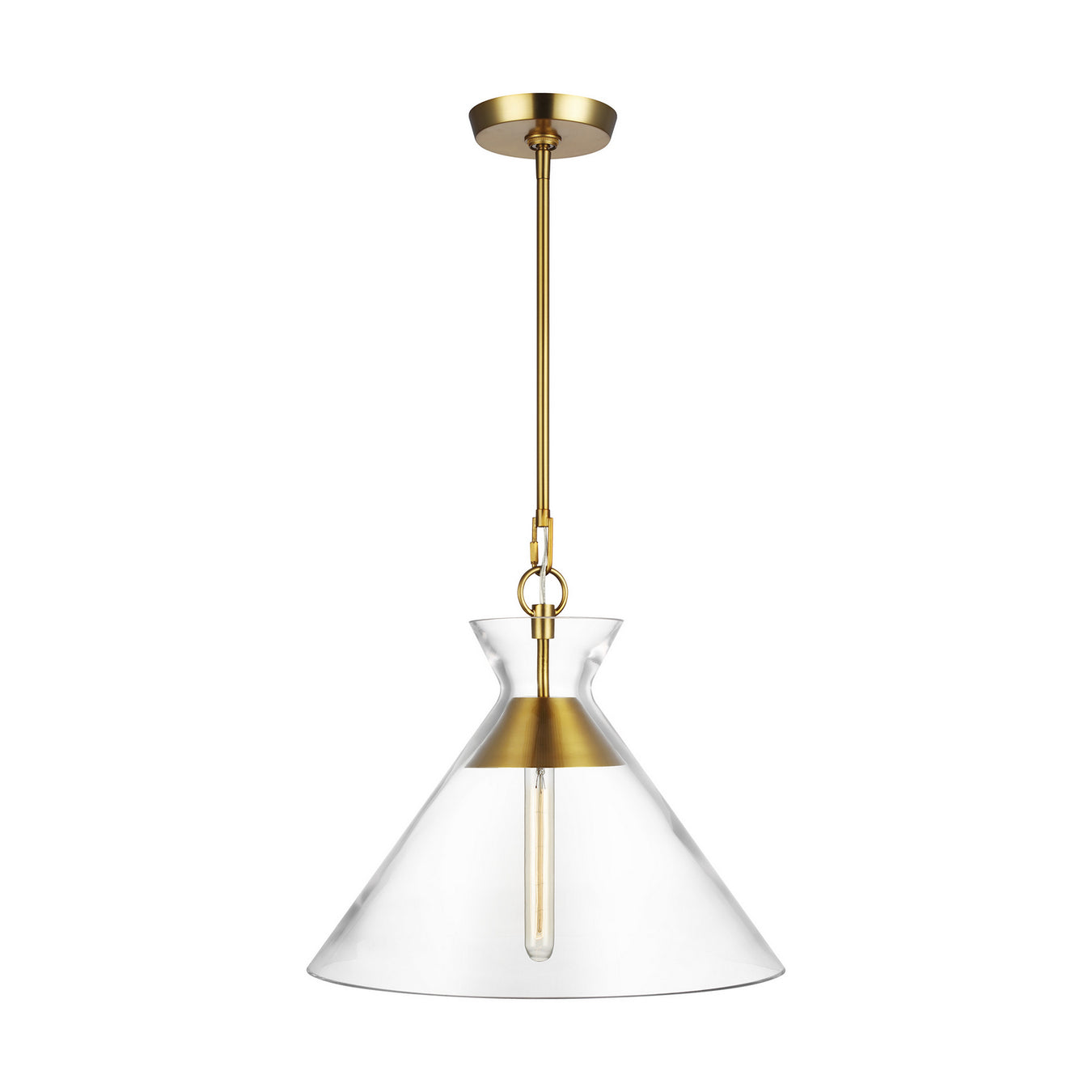 Atlantic 1-Light Pendant in Burnished Brass - Lamps Expo