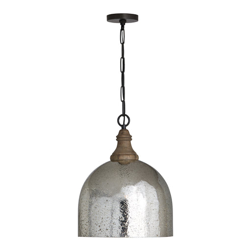 Inglewood One Light Pendant in Grey Wash and Dark Pewter