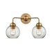 Astoria 2-Light Vanity Light in Satin Gold - Lamps Expo
