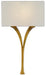 Choisy 1-Light Wall Sconce in Antique Gold Leaf with White Linen Shade - Lamps Expo