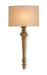 Jargon 1-Light Wall Sconce in Antiquity Gold with-Light Beige Linen Shade - Lamps Expo