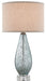 Optimist 1-Light Table Lamp in Pale Blue Speckle with Natural Linen Shade - Lamps Expo