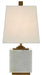 Annelore 1-Light Table Lamp in White & Antique Brass with White Linen Shade - Lamps Expo