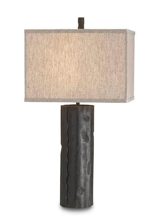 Caravan 1-Light Table Lamp in Mole Black with Natural Linen Shade - Lamps Expo