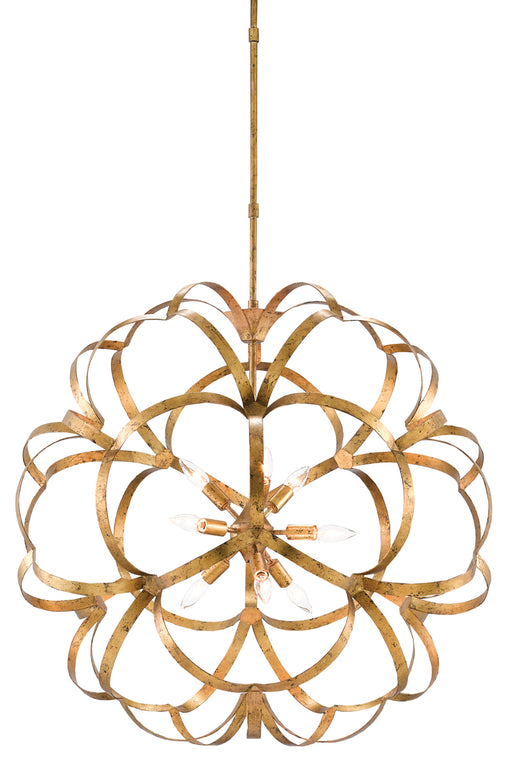 Sappho 9-Light Chandelier in New Gold Leaf - Lamps Expo