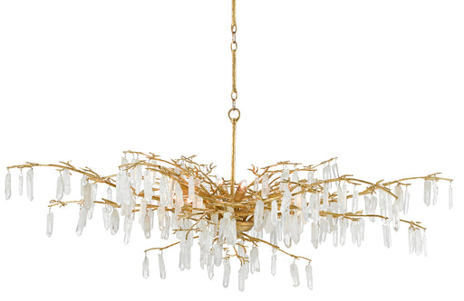 Forest 8-Light Chandelier in Washed Lucerne Gold & Natural - Lamps Expo
