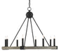 Burgos 8-Light Chandelier in Antique Black & Polished Concrete - Lamps Expo