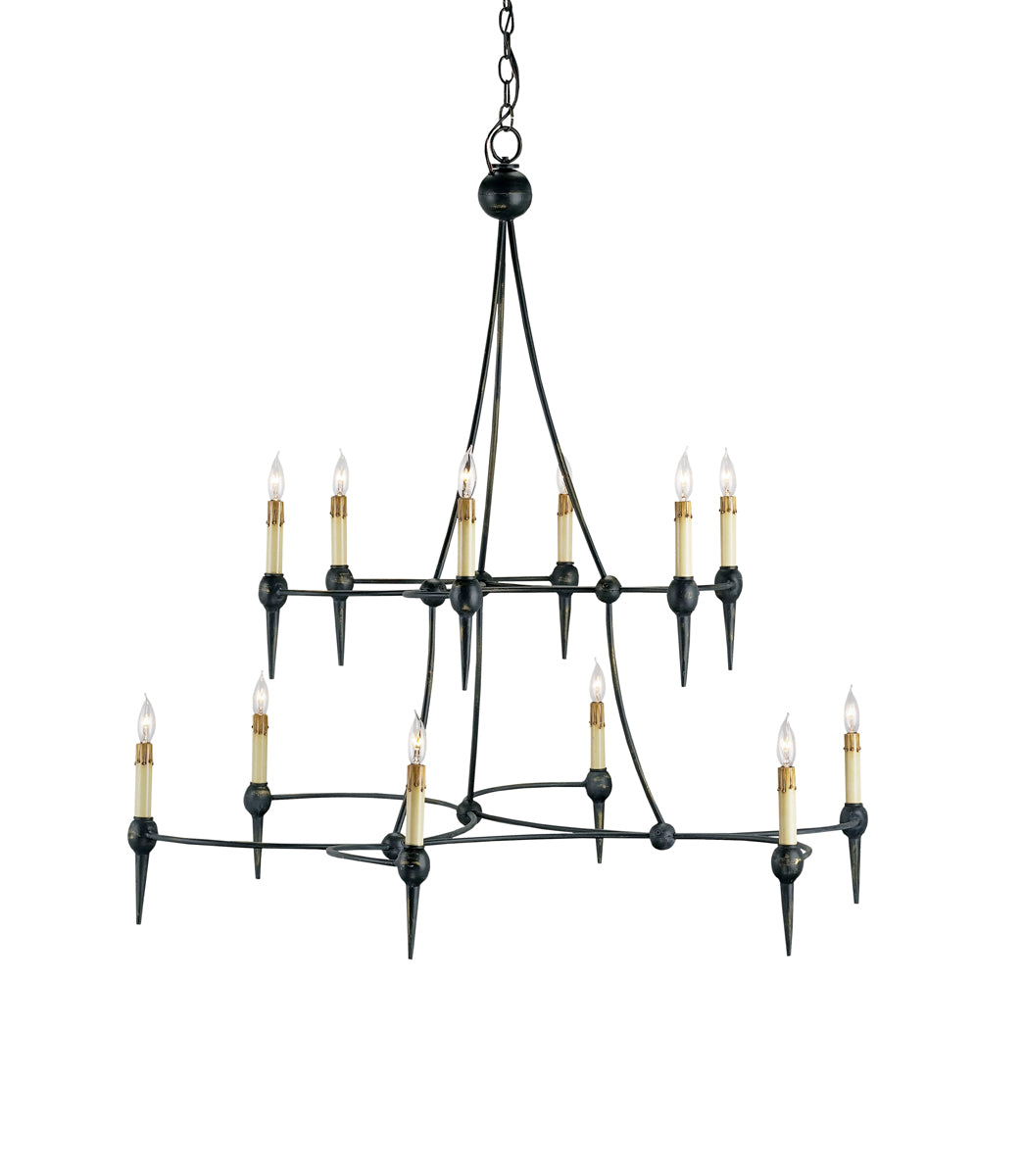 Danielli 12-Light Chandelier in French Black - Lamps Expo