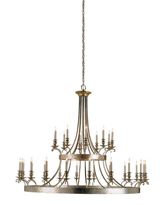 Lodestar 30-Light Chandelier in Granello Silver Leaf & Antique - Lamps Expo