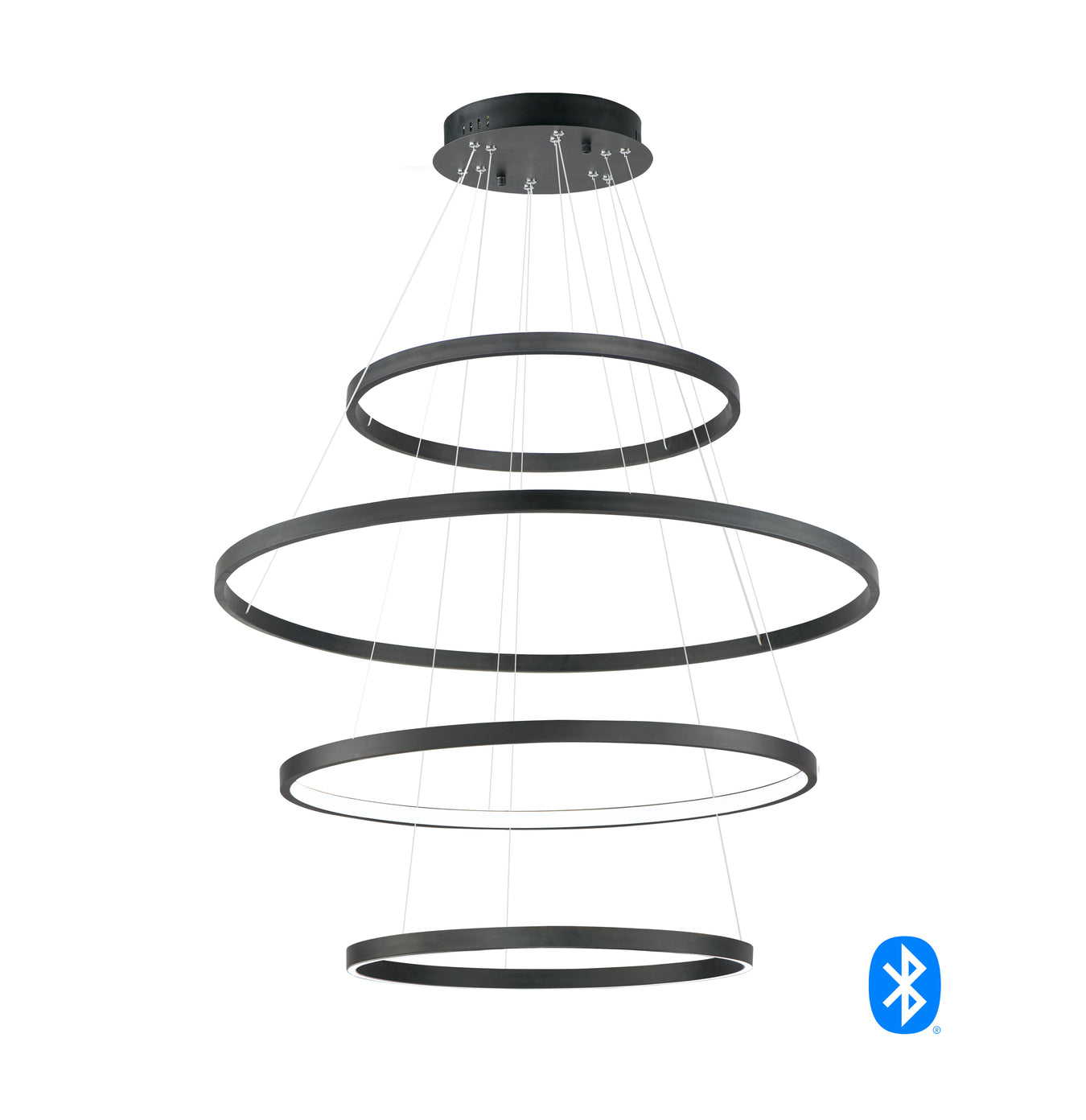 Groove 4-Tier LED Pendant in Black