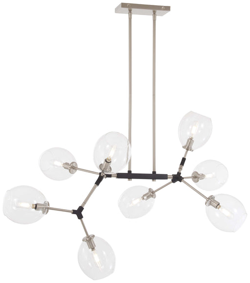 Nexpo 8-Light Chandelier in Brushed Nickel & Black Accents - Lamps Expo