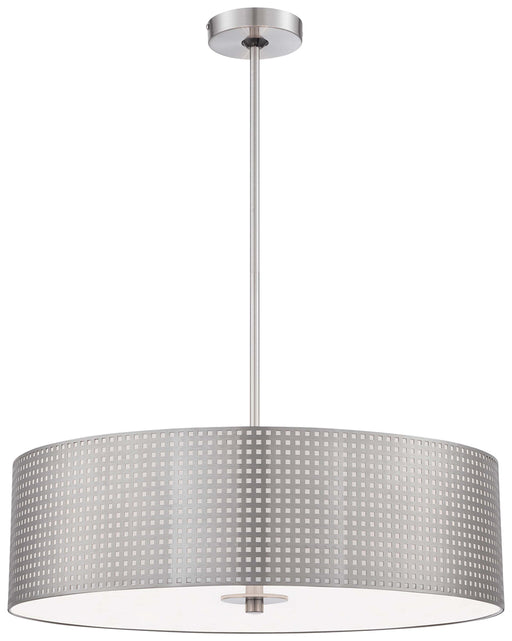 Grid 4-Light Drum Pendant in Brushed Nickel - Lamps Expo