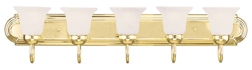 Riviera 5-Light Bath Vanity in Polished Brass - Lamps Expo