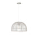 Meridian (M70105WR) 1-Light Pendant in White Rattan with a White Socket