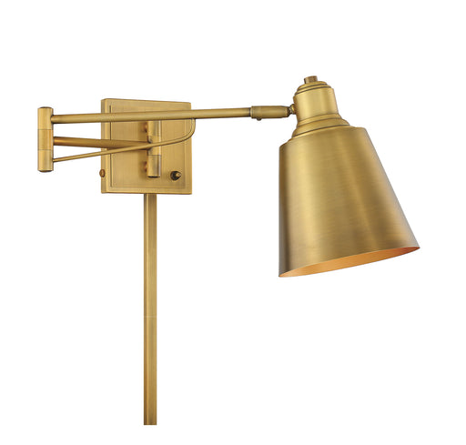 Meridian (M90047NB) 1-Light Adjustable Wall Sconce in Natural Brass