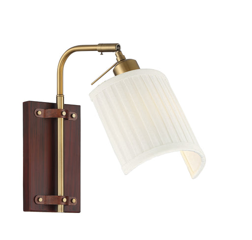 Meridian (M90068NB) 1-Light Adjustable Wall Sconce in Redwood with Natural Brass