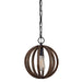 Allier Pendant in Weathered Oak Wood/Antique Forged Iron - Lamps Expo